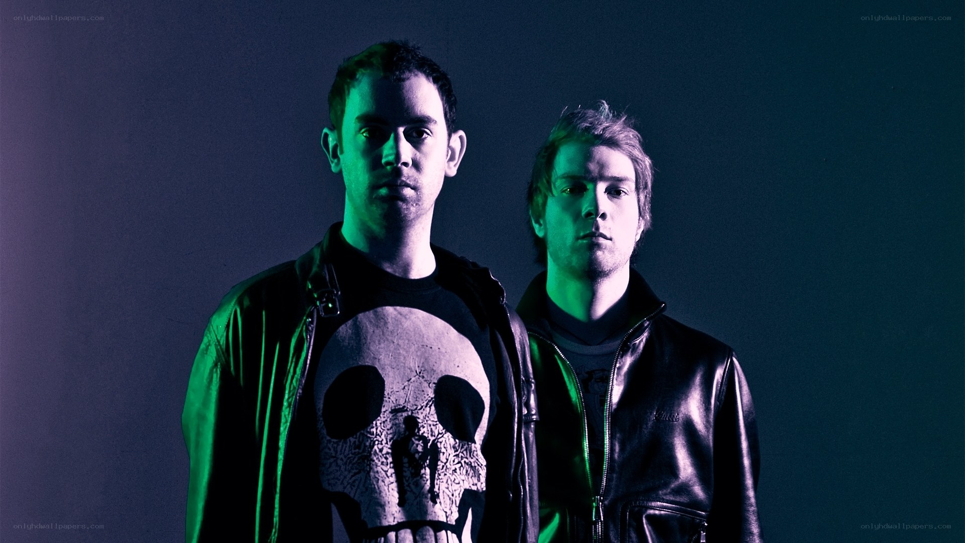 two men in leather jackets