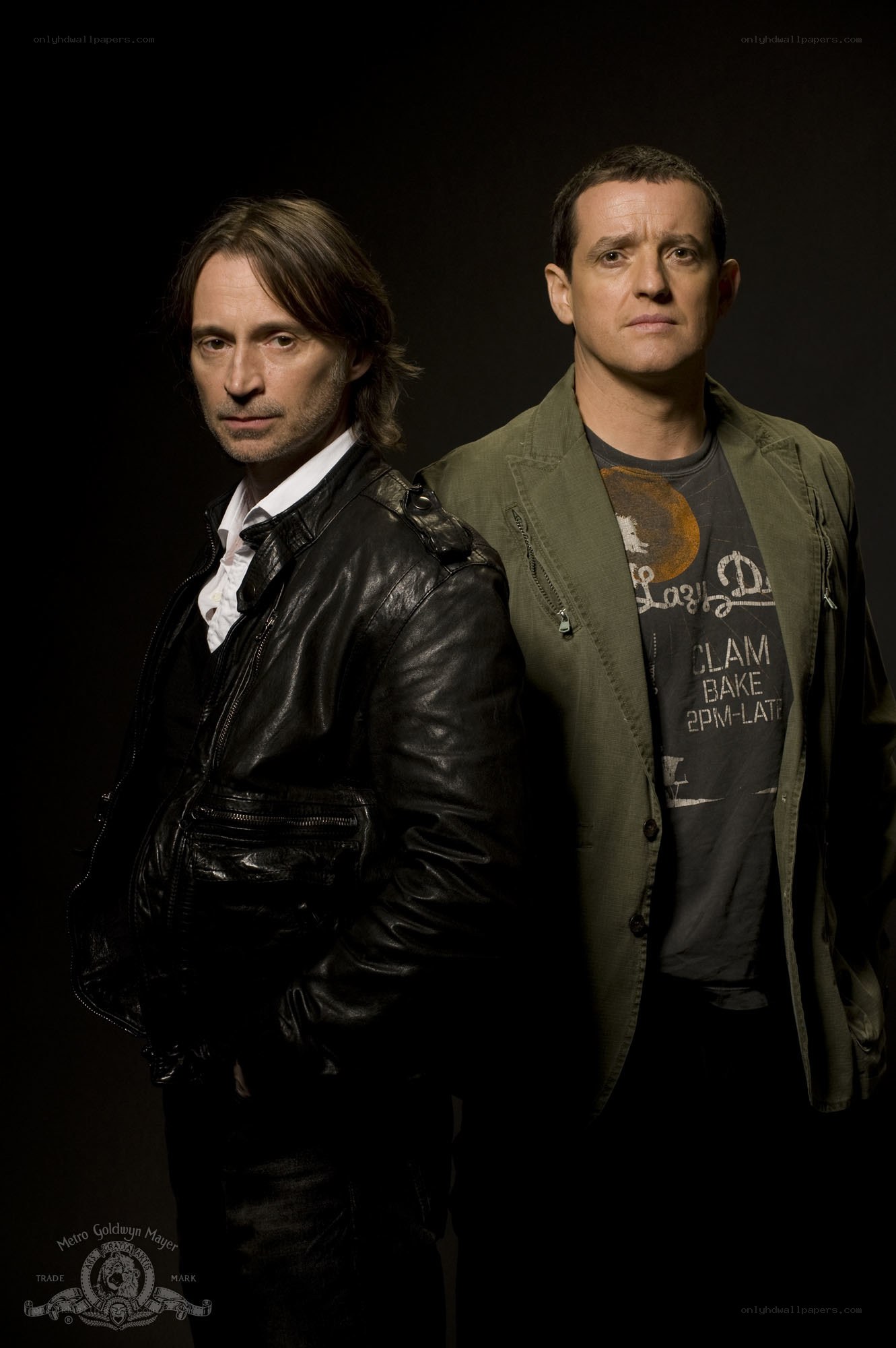 two men in leather jackets