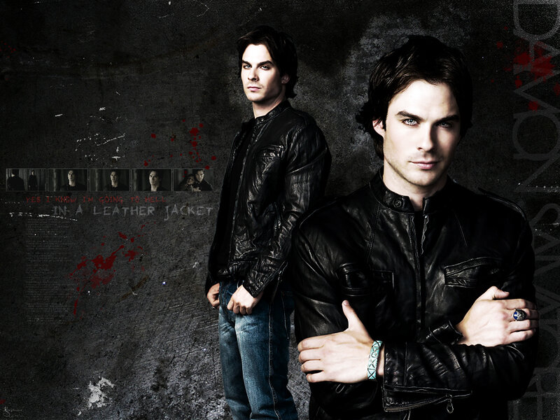 Two Men in Leather Jackets — Black, Dark