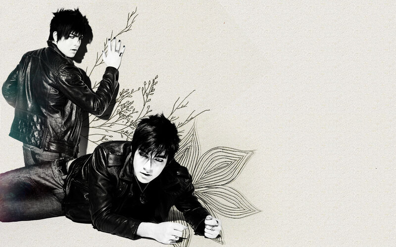 Two Men in Leather Jackets — Black