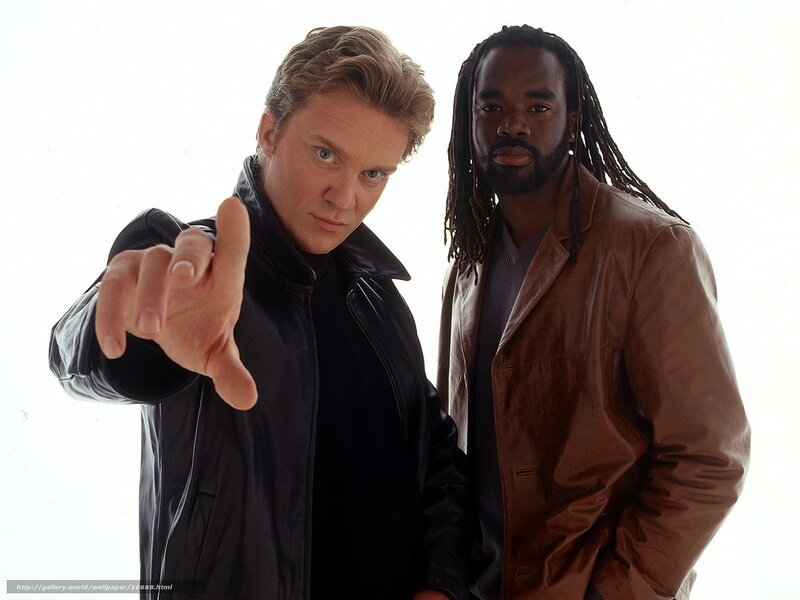 Two men in leather jackets