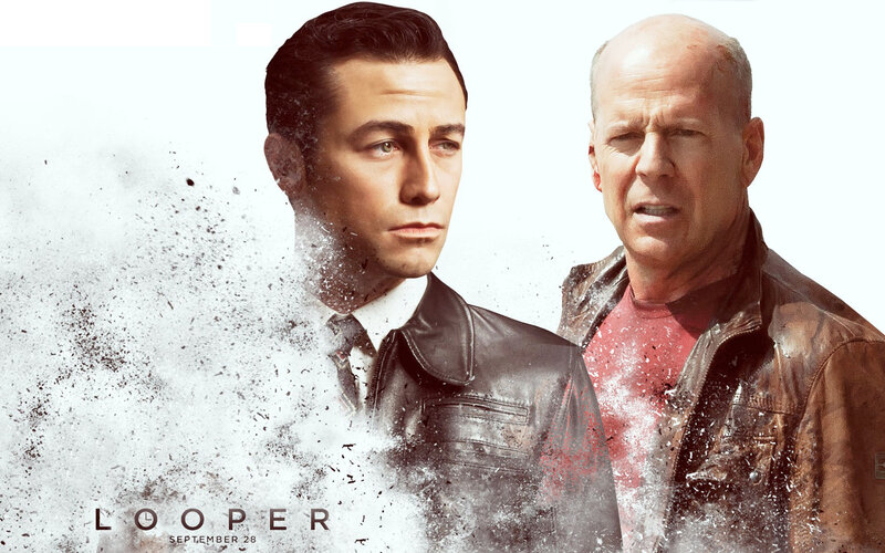 Two Men in Leather Jackets — White