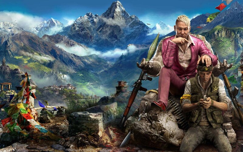 Two Men in Mountainous Landscape