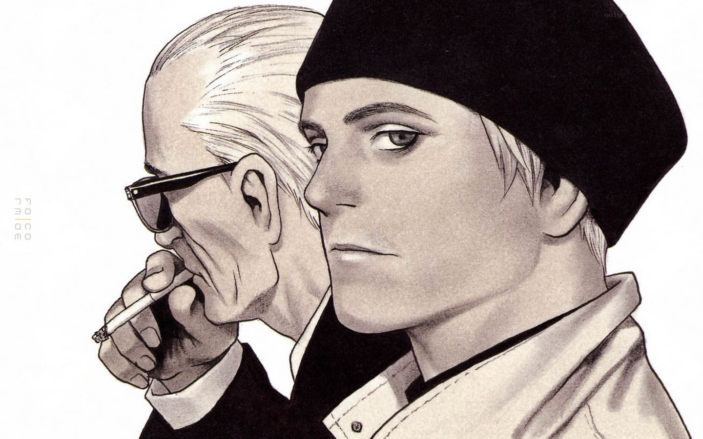 two men in profile illustration