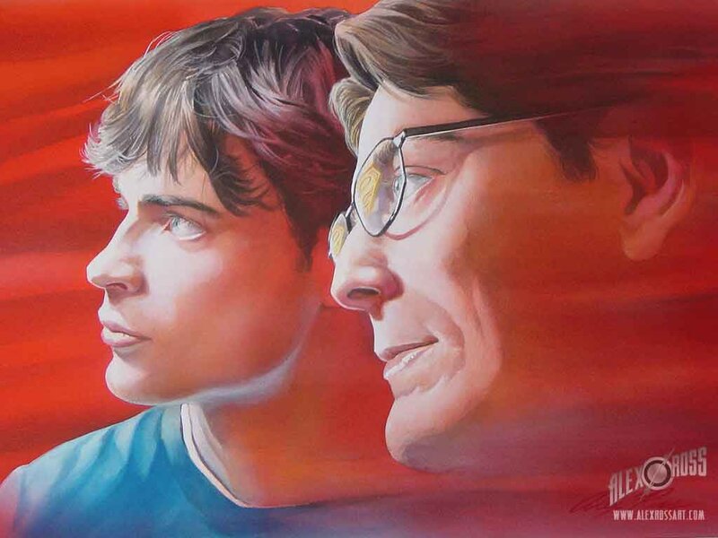 Two Men in Profile — Red