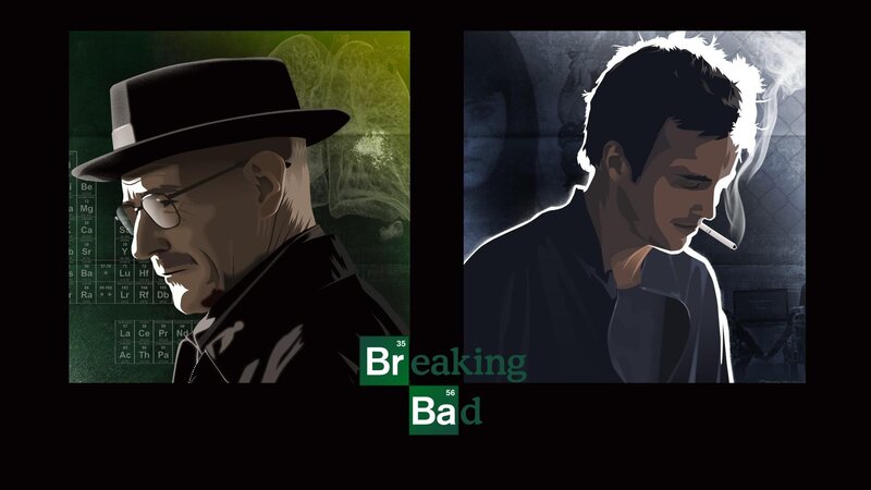 Two Men in Stylized Portraits — Green, Dramatic