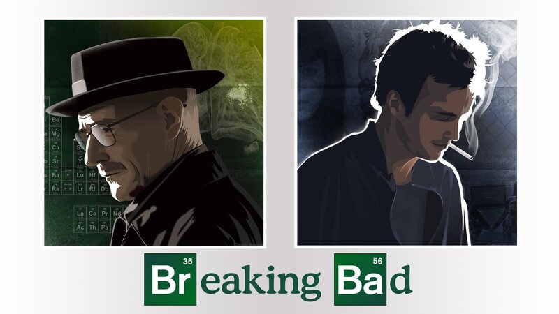 Two Men in Stylized Portraits