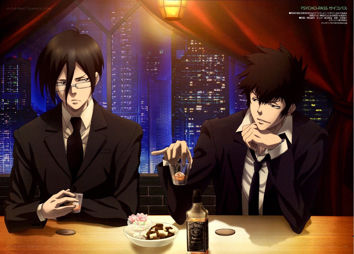 Two men in suits at a bar