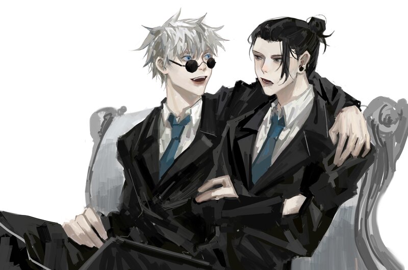 Two Men in Suits — Black, Calm, Digital Art