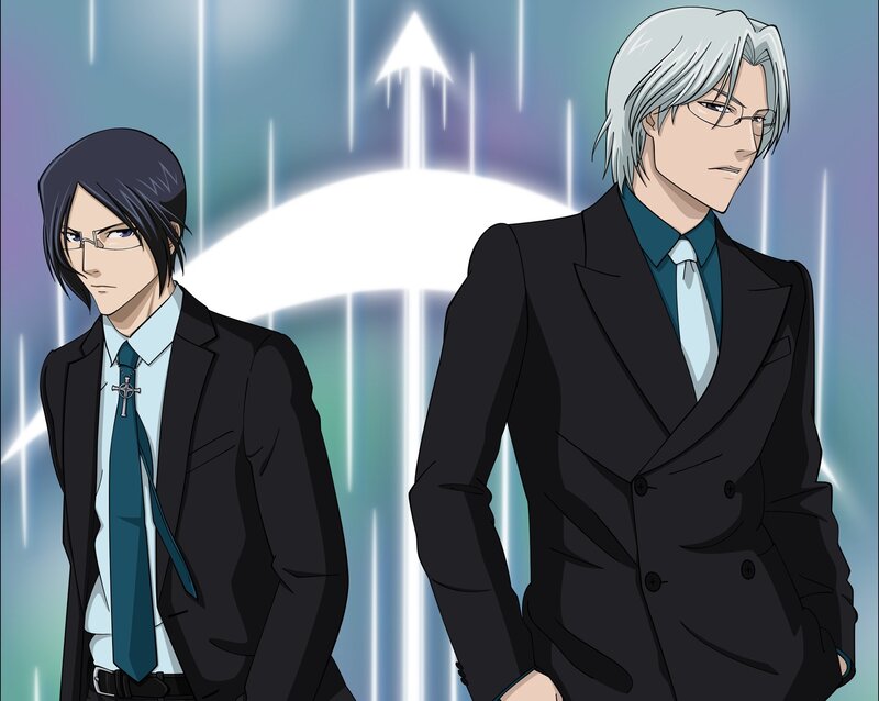 Two Men in Suits — Black, Dramatic, Anime, Glasses