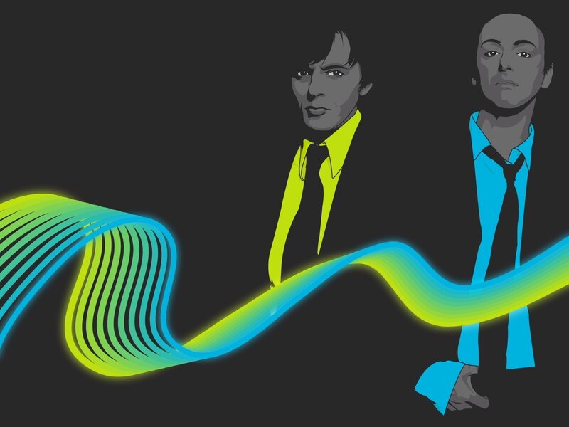 Two Men in Suits — Black, Dramatic, Digital Art