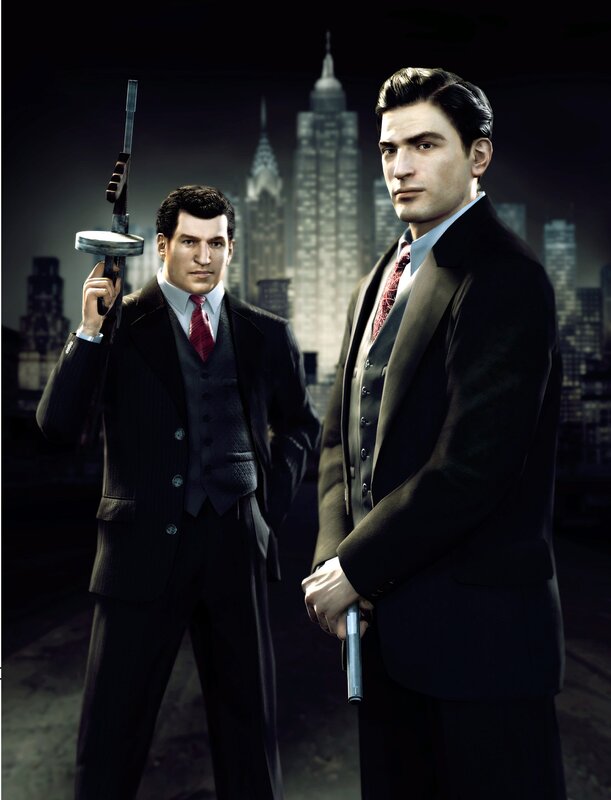 Two Men in Suits — Black, Dramatic, Night, 3d Render