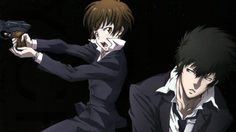 Two Men in Suits — Black, Dramatic, Night, Anime, Gun