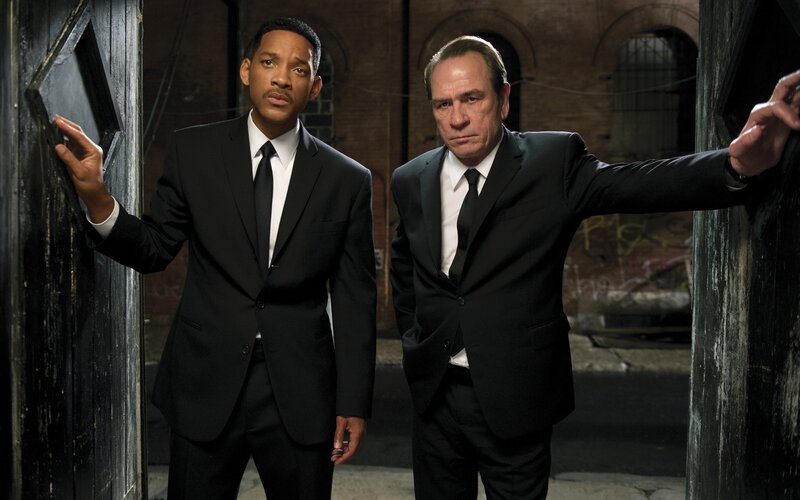 Two Men in Suits — Black, Dramatic, Night, Photograph, Doorway