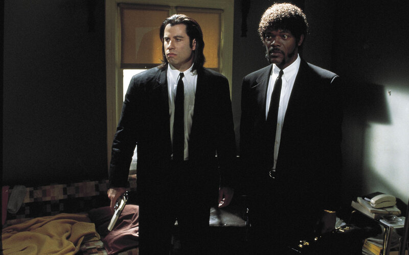 Two Men in Suits — Black, Dramatic, Night, Photograph, Gun, Suit