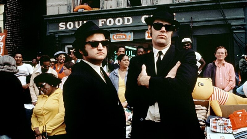 Two Men in Suits — Black, Serious, Afternoon