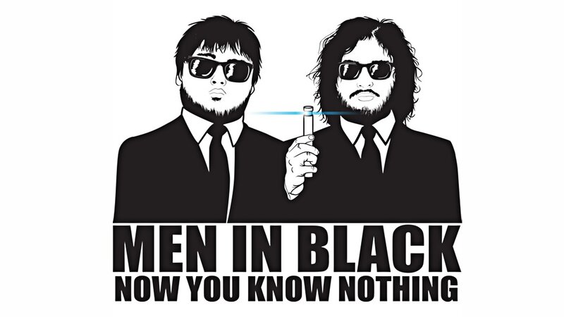 Two Men in Suits — Black, Serious, Illustration