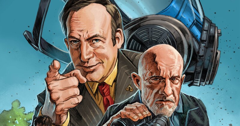 Two Men in Suits — Blue, Dramatic, Comic