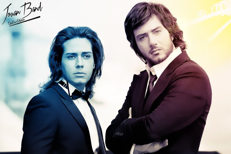 Two Men in Suits — Blue, Dramatic, Photograph, Tuxedo