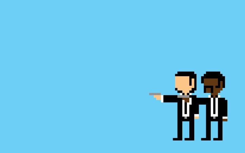 Two Men in Suits — Blue, Dramatic, Pixel Art