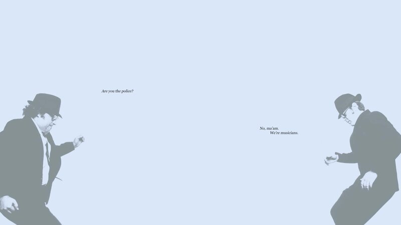 Two Men in Suits — Blue, Humorous