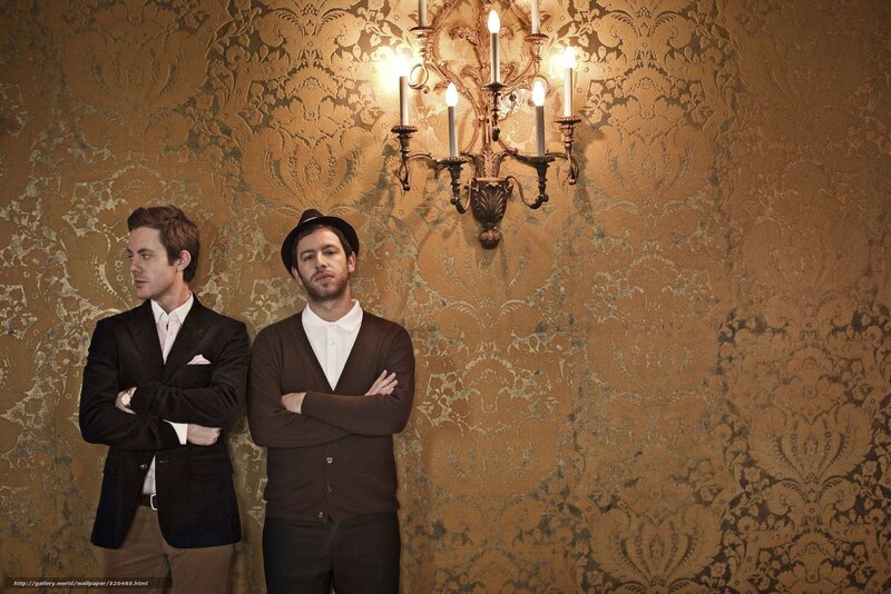 Two Men in Suits — Brown, Dramatic, Photograph, Chandelier