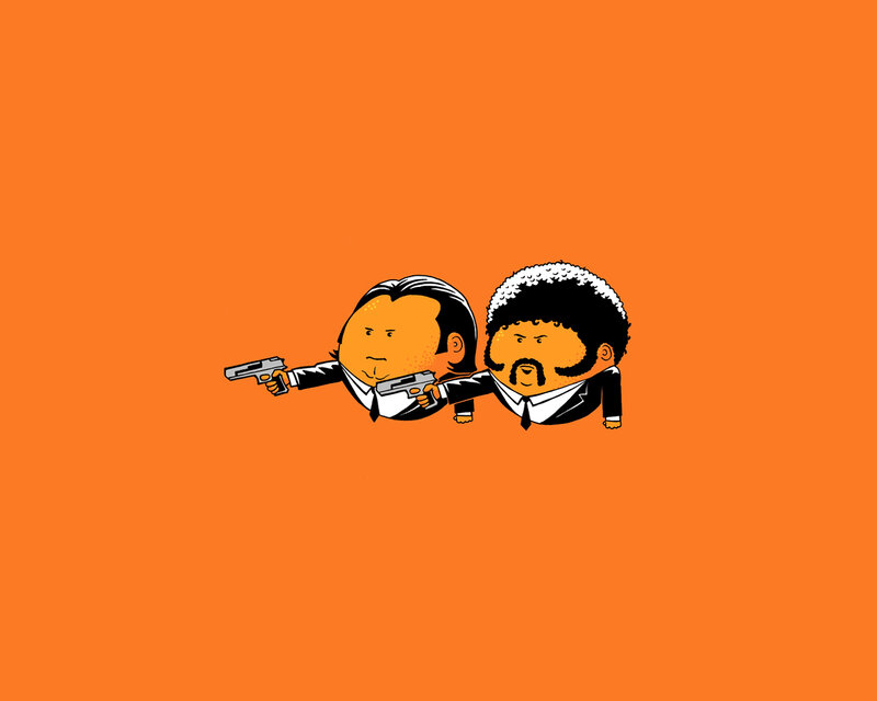 Two Men in Suits — Orange