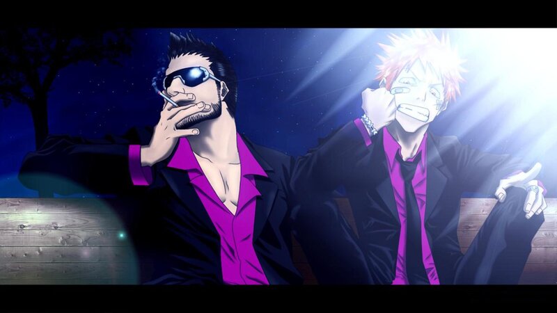 Two Men in Suits — Purple, Dramatic
