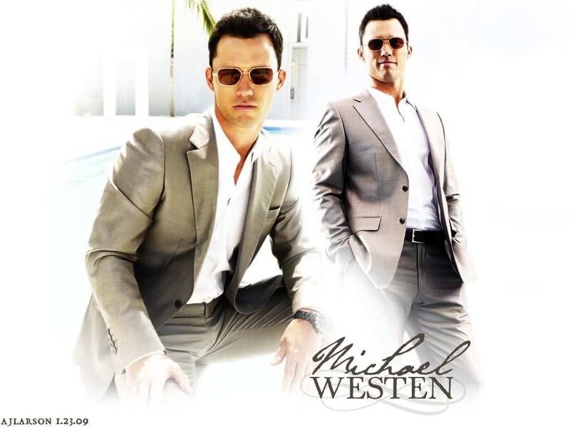 Two Men in Suits — White
