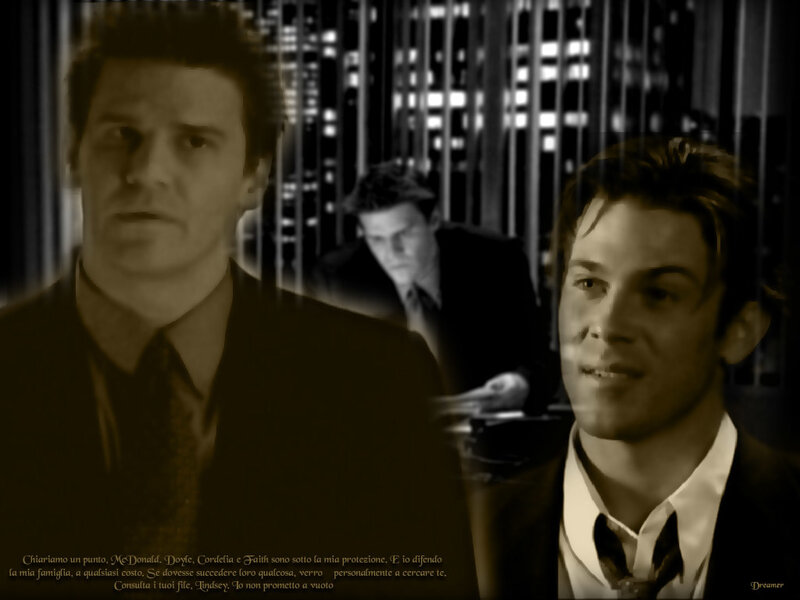Two men in suits with text