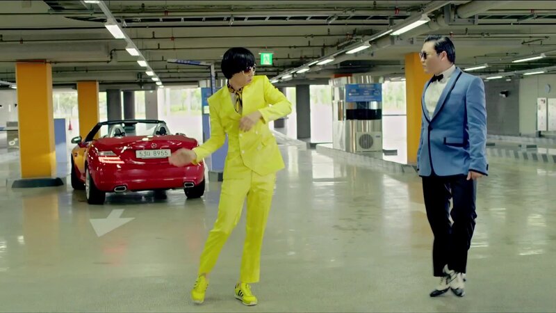 Two Men in Suits — Yellow, Playful
