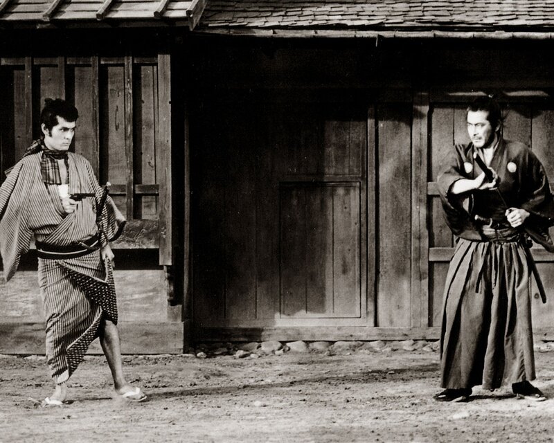 Two Men in Traditional Clothing — Black, Dramatic, Photograph