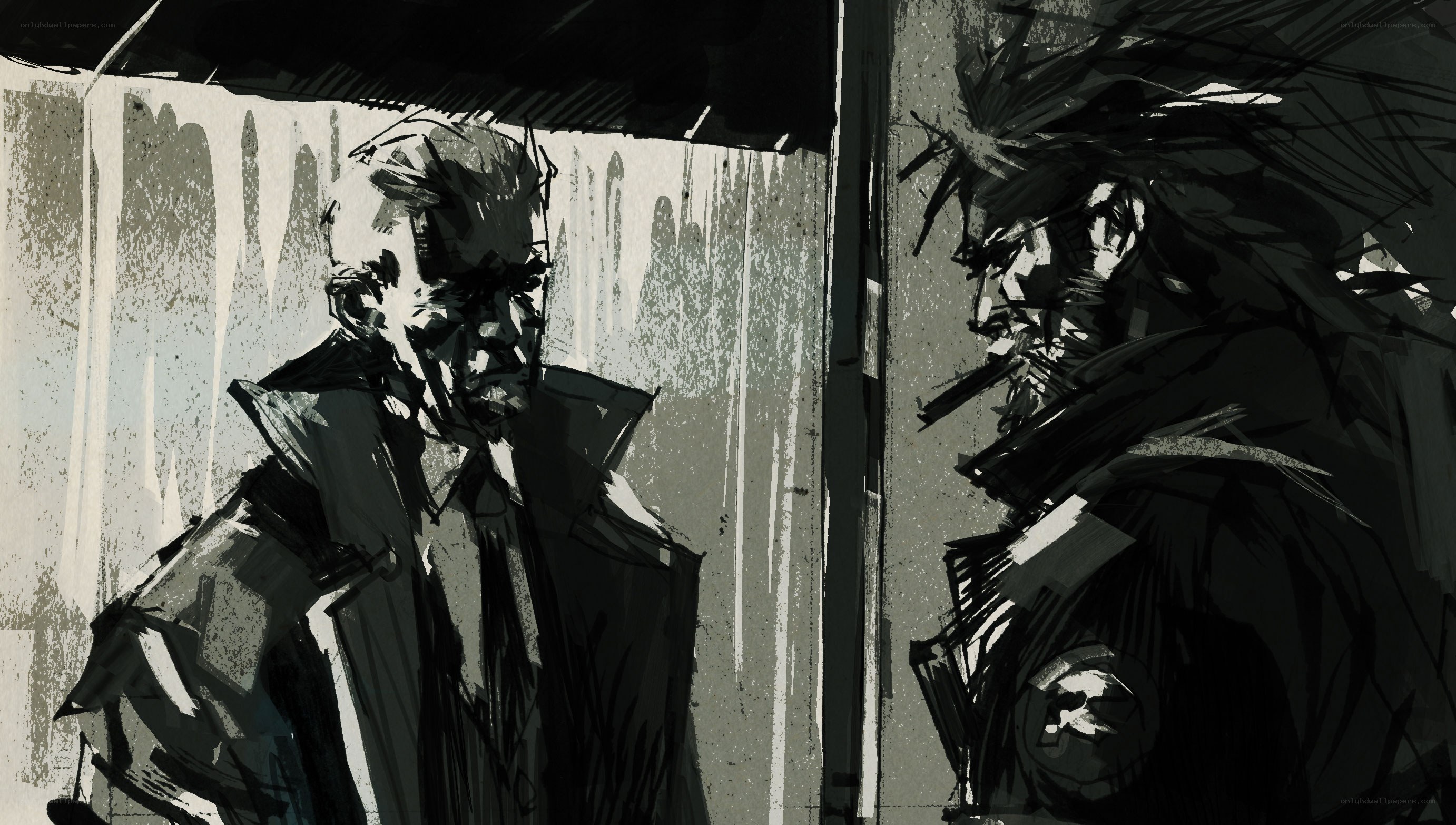 two men in trench coats