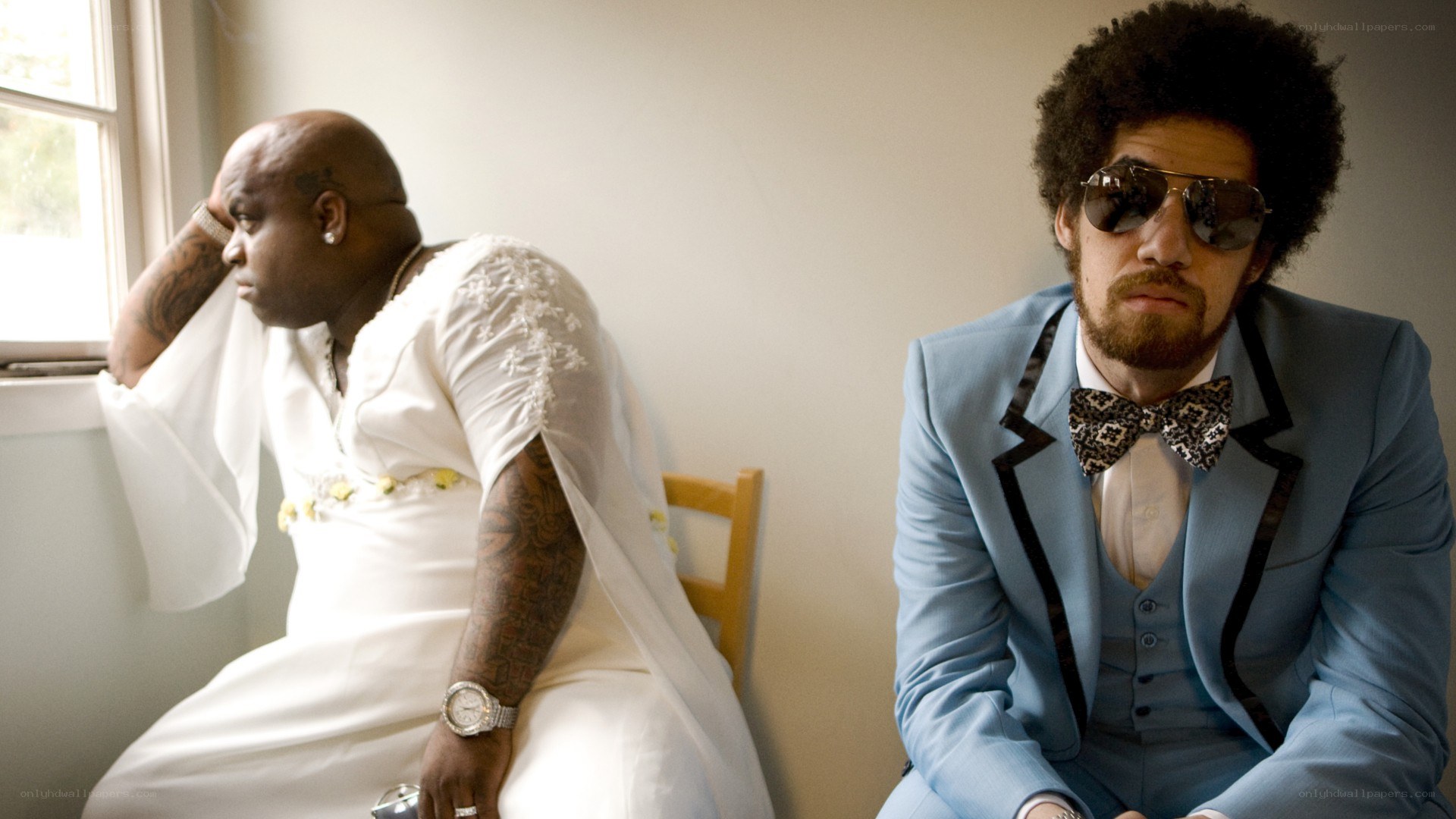 Two men in wedding attire