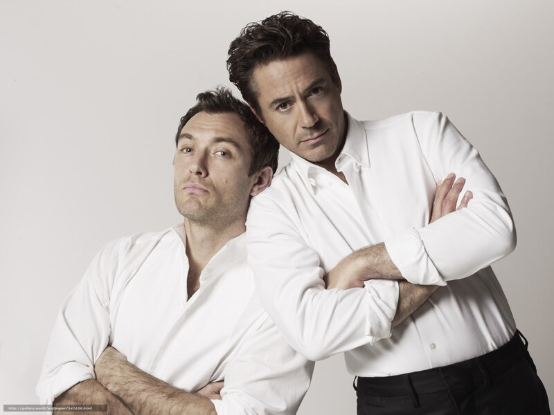 Two Men in White Shirts — Serious