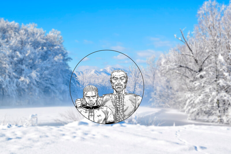 Two Men in Winter — White