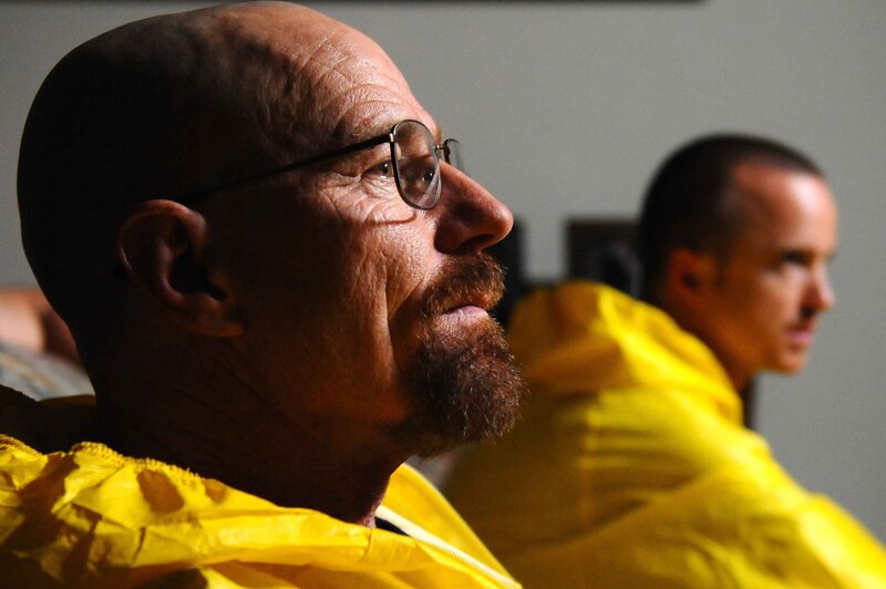Two men in yellow suits