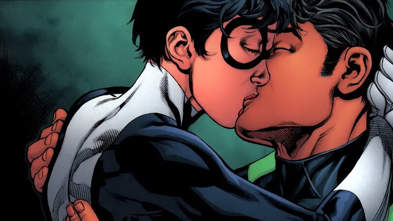 Two Men Kissing — Black, Intimate
