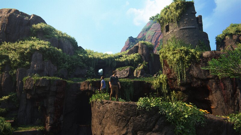 Two Men on a Cliff — Green