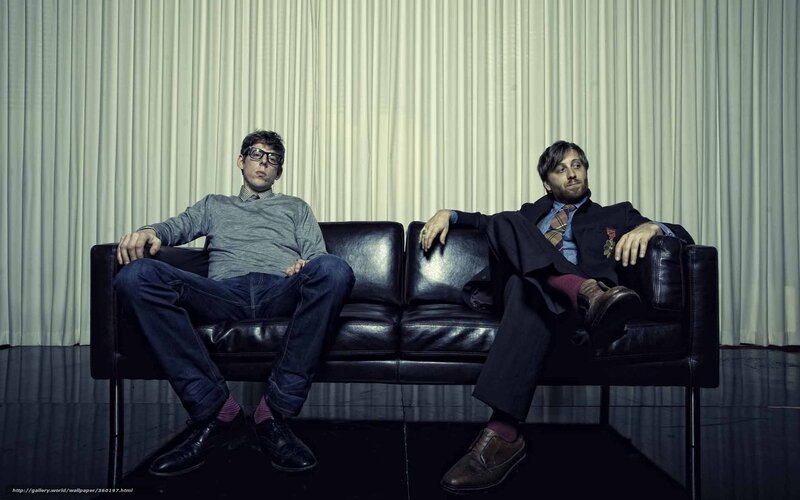 Two men on a couch