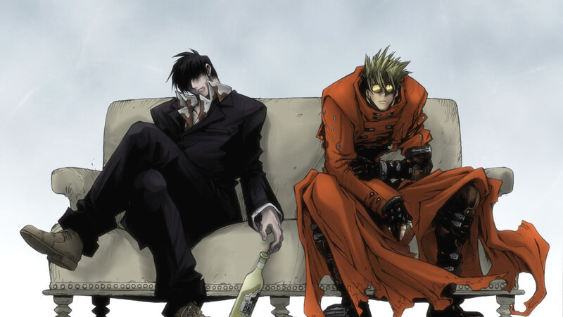 Two men on a couch