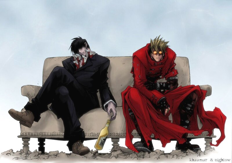 Two Men on a Couch — Red