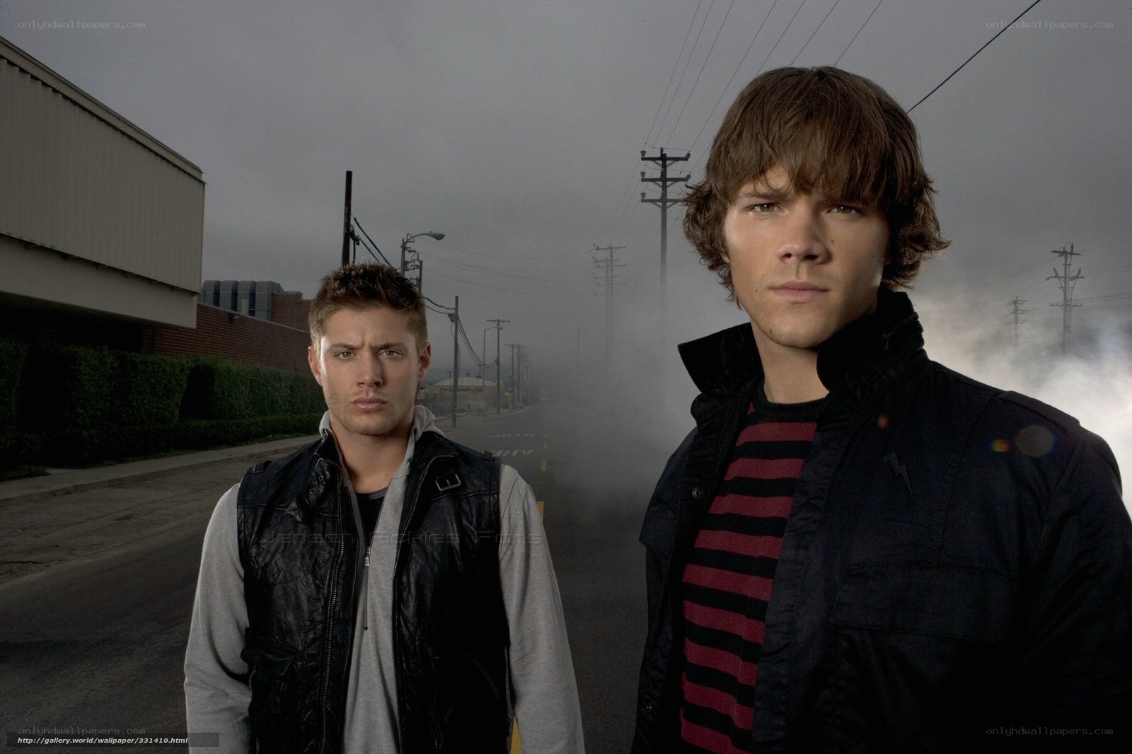 two men on a foggy street