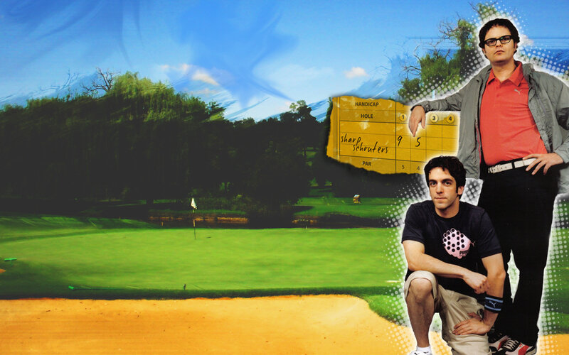 Two men on a golf course