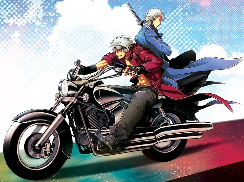 Two Men on a Motorcycle