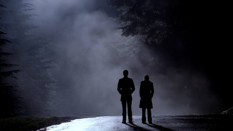 Two Men on a Road — Black