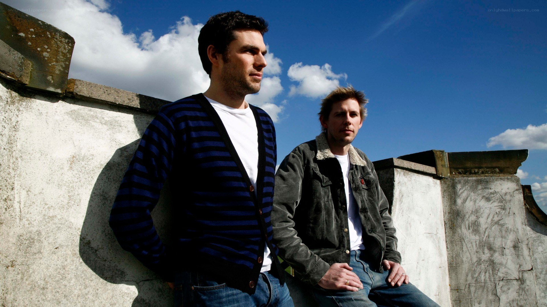 Two men on a rooftop