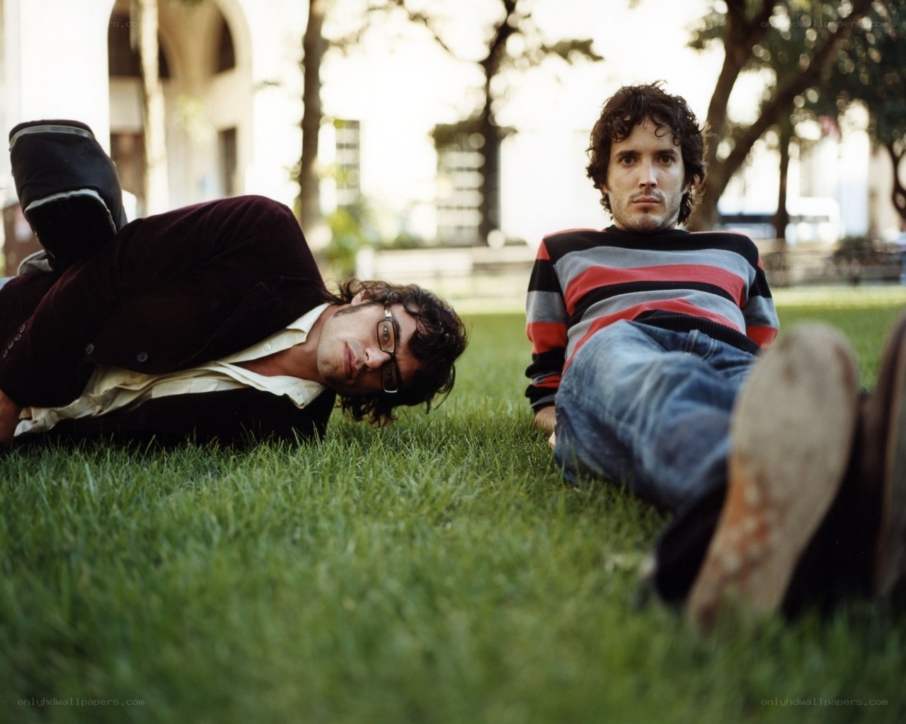 Two men on grass