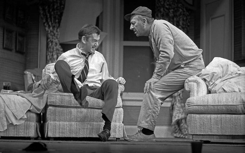 Two Men on Stage — Black, Dramatic, Photograph
