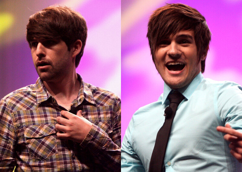 Two Men on Stage — Purple